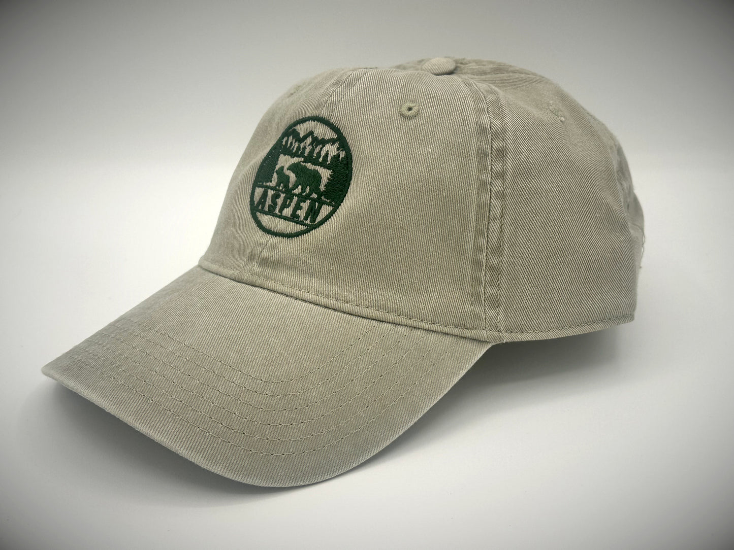 Baseball Cap with Trees, Mountains and Bears with ASPEN Silhouette